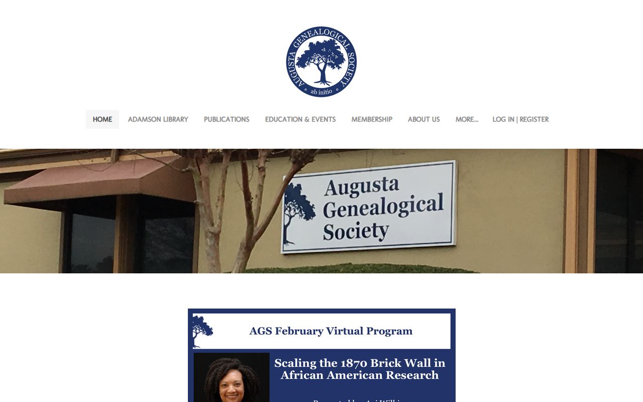 Augusta Genealogical Society website for family history research
