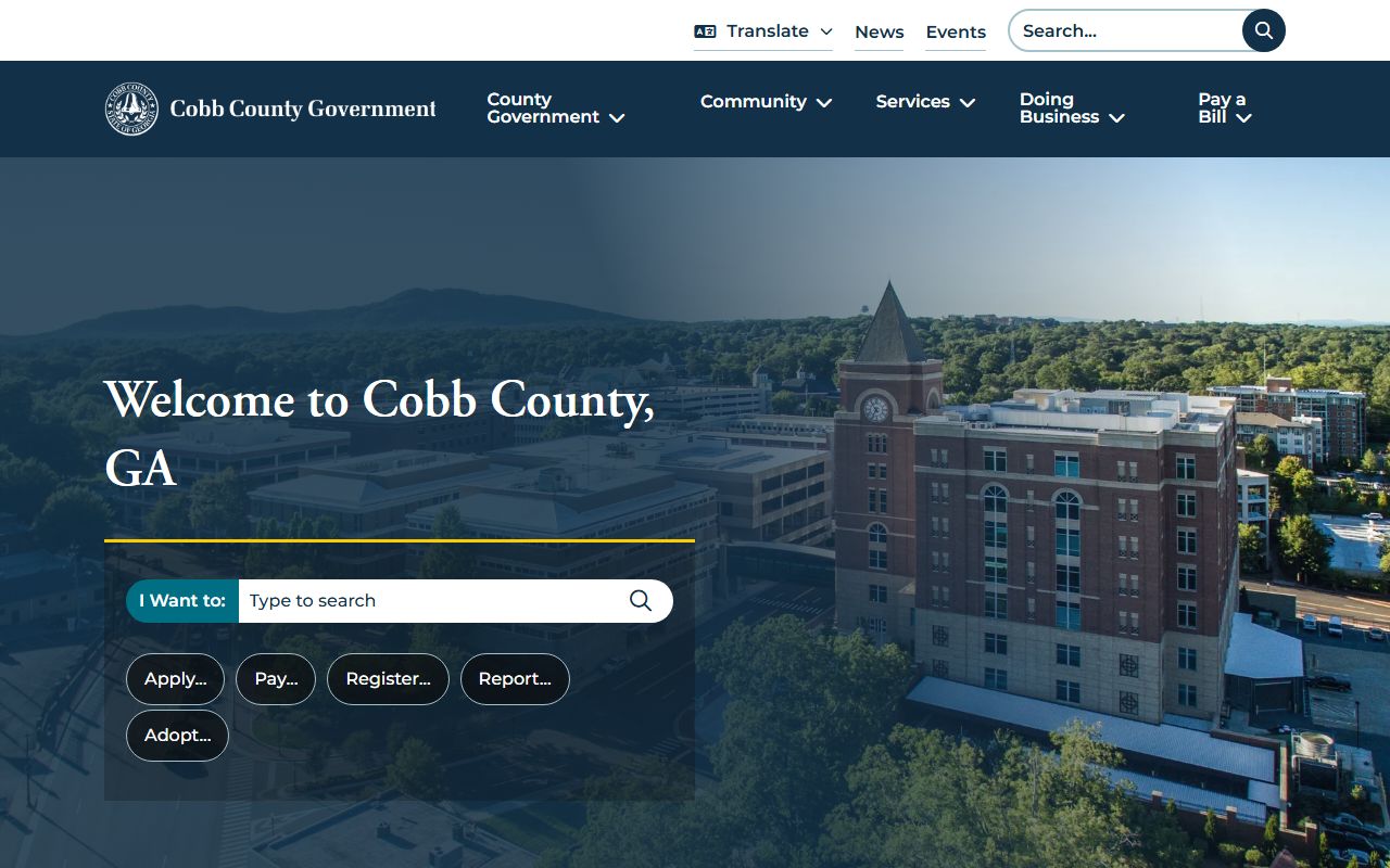 Cobb County government website genealogy resources