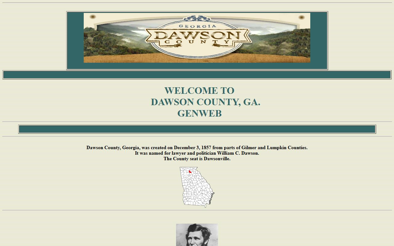 Dawson County GAGenWeb genealogy resources page