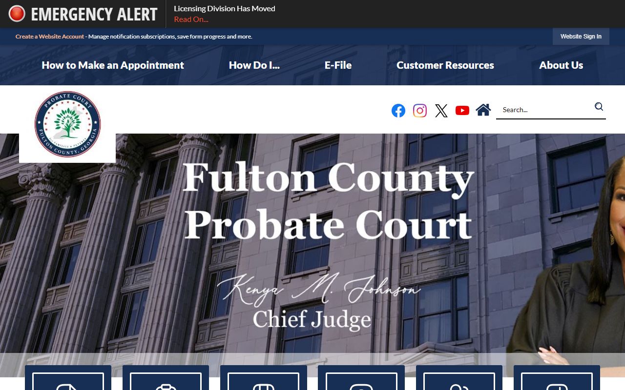 Fulton County Probate Court website for genealogy records