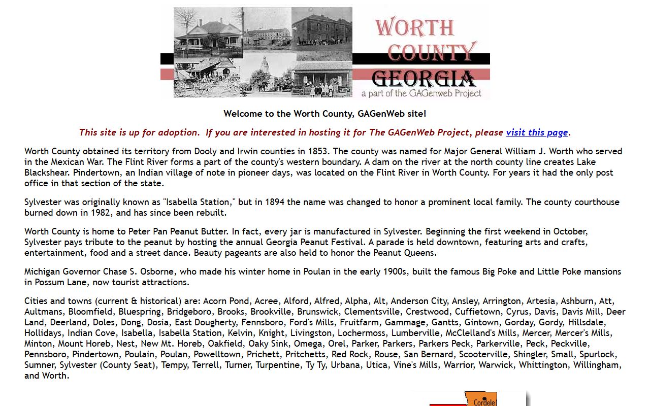 Worth County GAGenWeb page for genealogy records