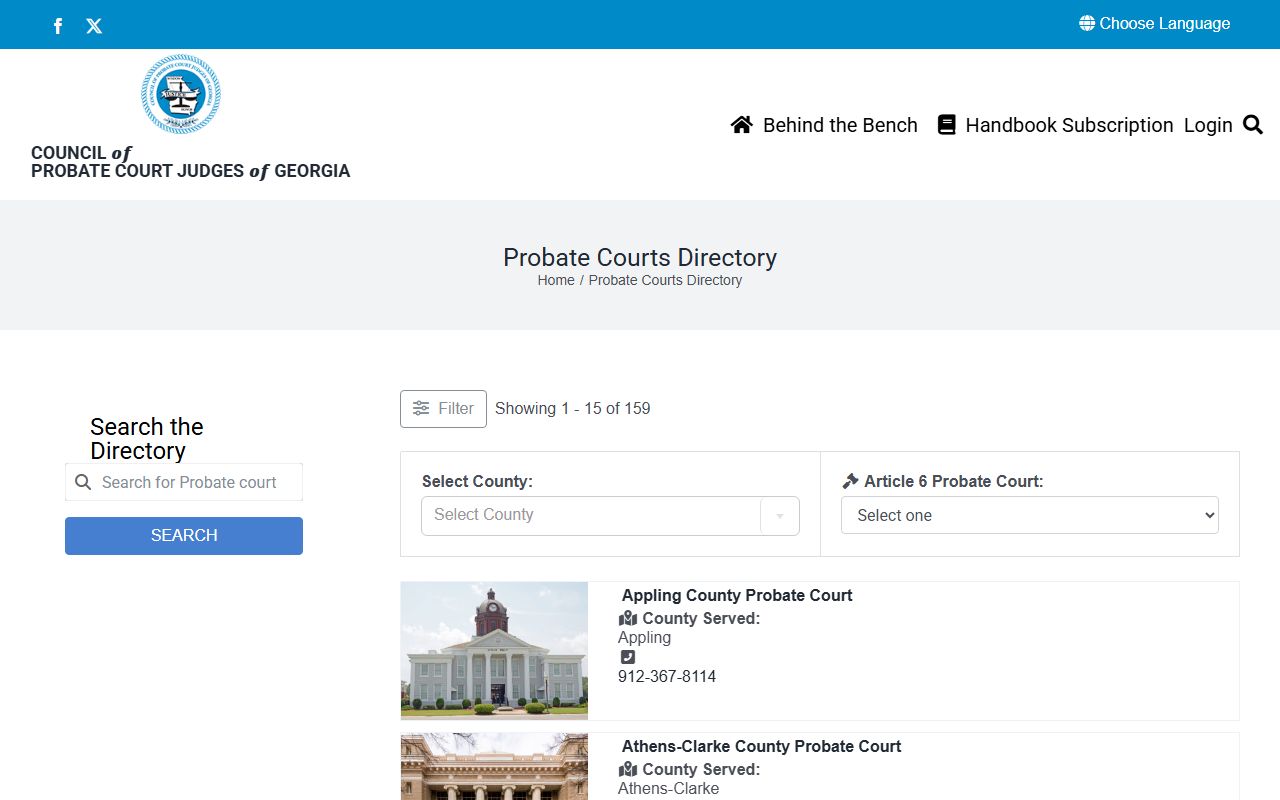 Georgia probate courts directory for genealogy research