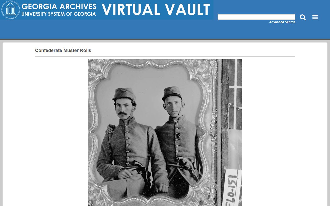 Confederate muster rolls database for Georgia genealogy